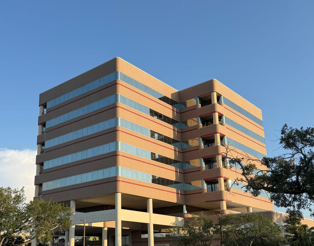 Exterior of the Tampa Medical Tower at 2727 W Dr Martin Luther King Jr Blvd, where Tampa Mohs Surgery is located in Suite 570.